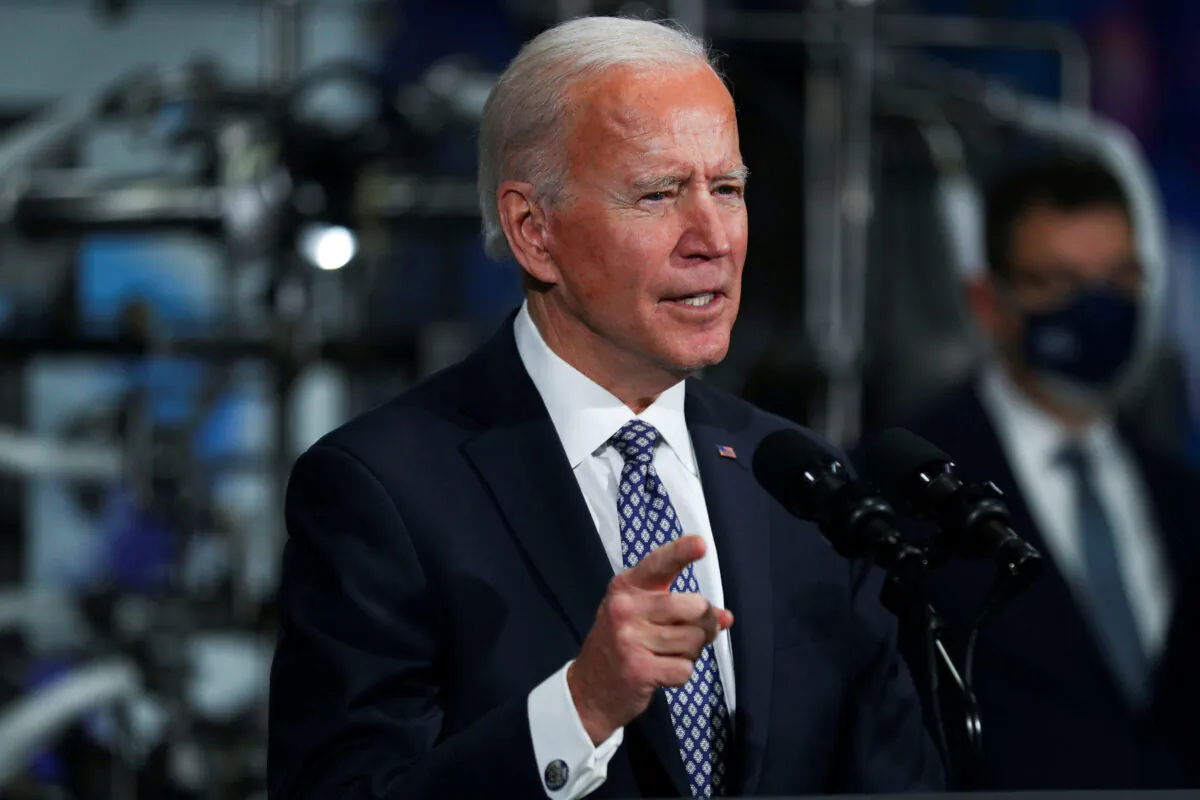 President Joe Biden speaks in Kalamazoo, Mich., on Feb. 19, 2021. (Tom Brenner/Reuters)