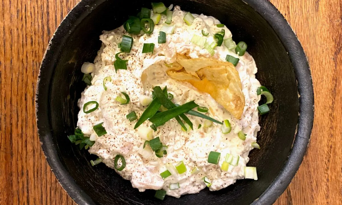 This easy dip has triple the allium power: from yellow onion, shallots, and scallions. (Lynda Balslev for Tastefood)