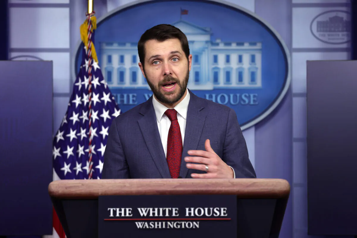 National Economic Council Director Brian Deese speaks during a White House news briefing conducted by White House press secretary Jen Psaki, at the James Brady Press Briefing Room of the White House on Jan. 22, 2021. (Alex Wong/Getty Images)