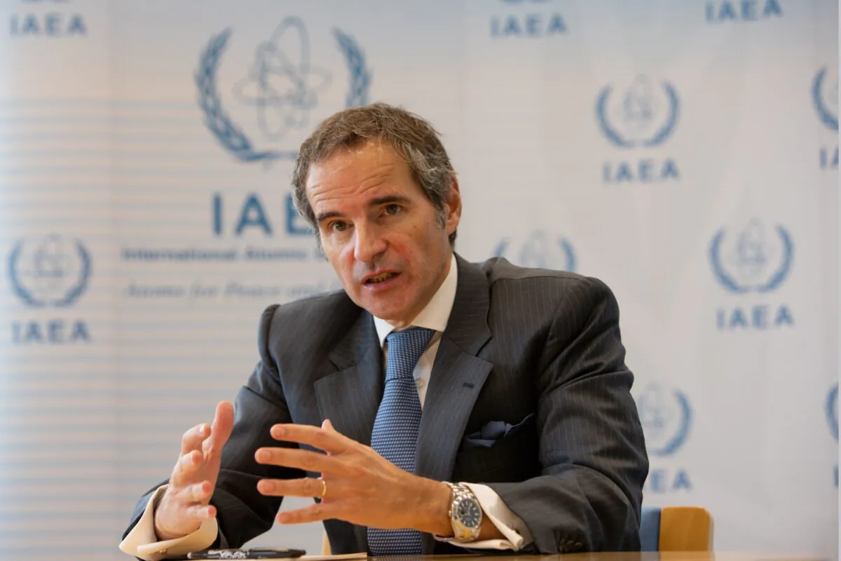 Director General of the International Atomic Energy Agency (IAEA) Rafael Mariano Grossi speaks during an AFP interview in Vienna, Austria, on Nov. 30, 2020. (Alex Halada/AFP via Getty Images)