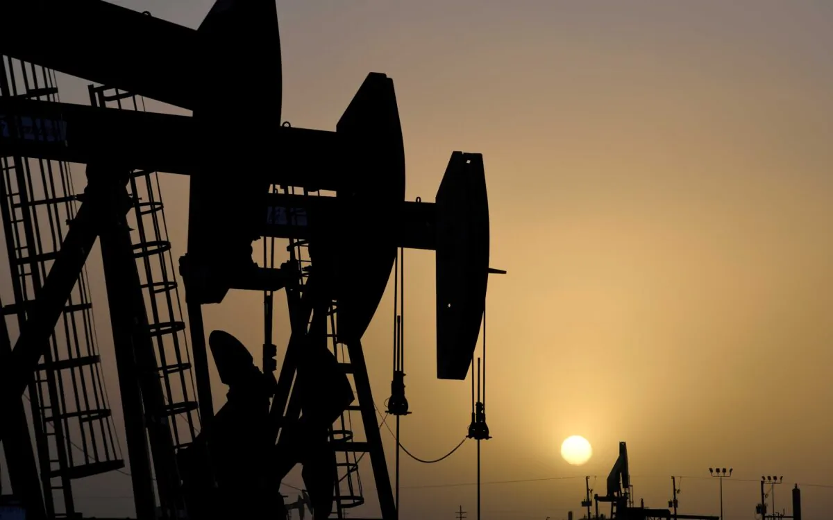 Pump jacks operate at sunset in Midland, Texas, on Feb. 11, 2019. (Nick Oxford/Reuters)
