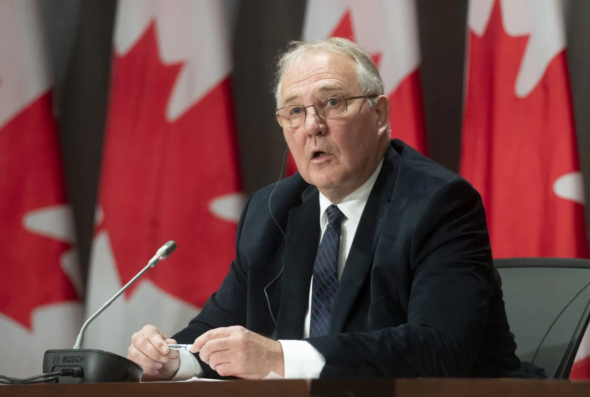 Public Safety Minister Bill Blair responds to a question during a news conference in Ottawa on May 1, 2020, when the government announced a ban on over 1,500 models and variants of “assault-style” firearms. (The Canadian Press/Adrian Wyld)
