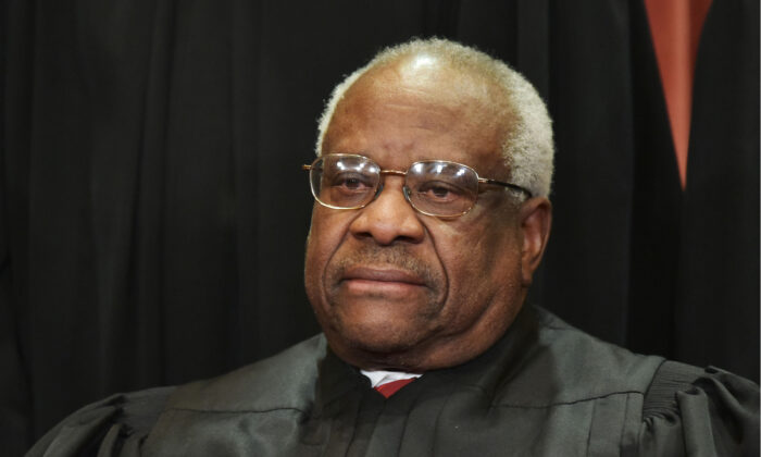 Associate Justice Clarence Thomas poses for the official group photo at the U.S. Supreme Court on Nov. 30, 2018. (Mandel Ngan/AFP via Getty Images)