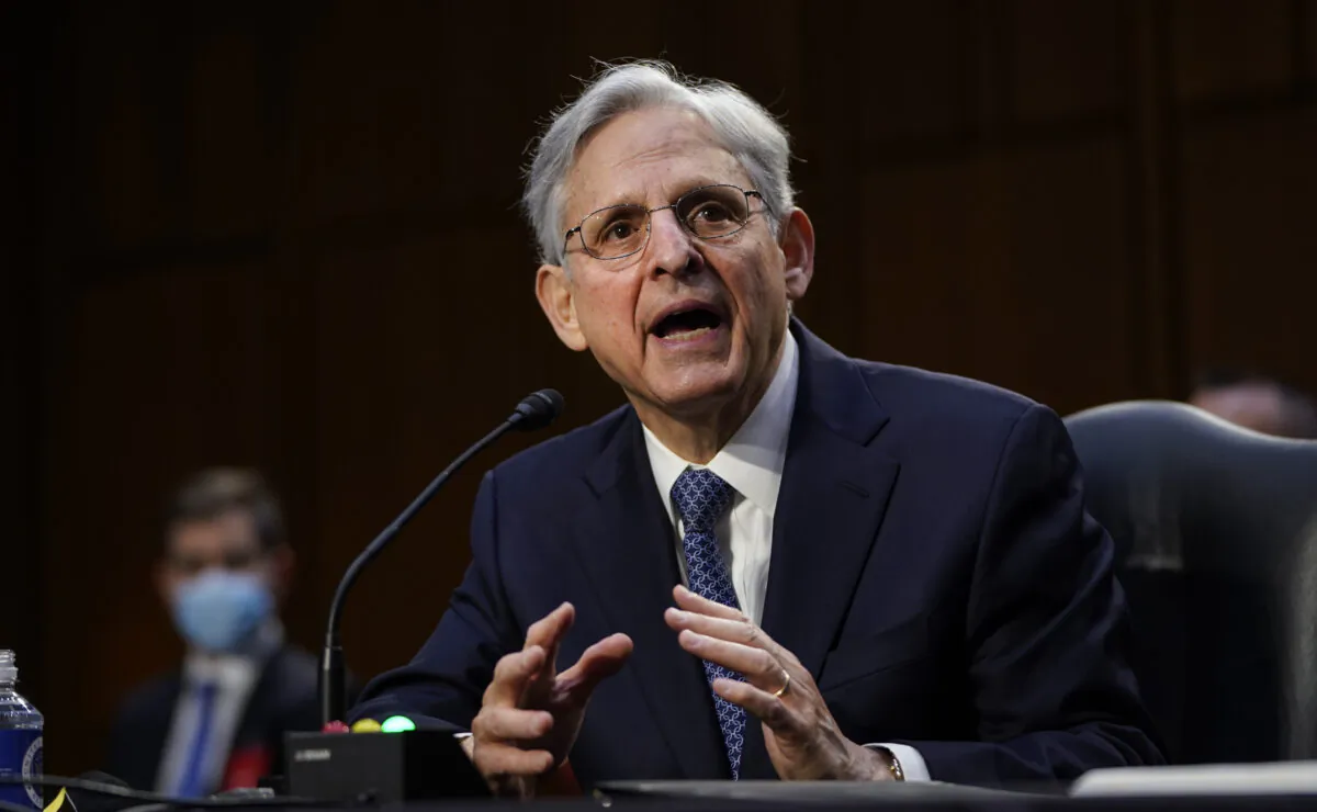 Attorney General nominee Merrick Garland testifies during his confirmation hearing before the Senate Judiciary Committee in Washington, on Feb. 22, 2021 in Washington. (Drew Angerer/Getty Images)