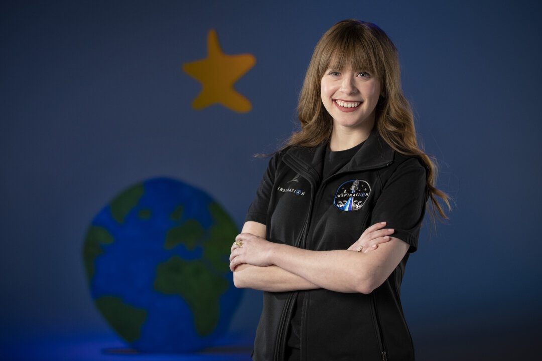 Hayley Arceneaux at the St. Jude Children’s Research Hospital in Memphis, Tenn., on Feb. 22, 2021. (Mike Brown/American Lebanese Syrian Associated Charities, St. Jude Children’s Research Hospital via AP)