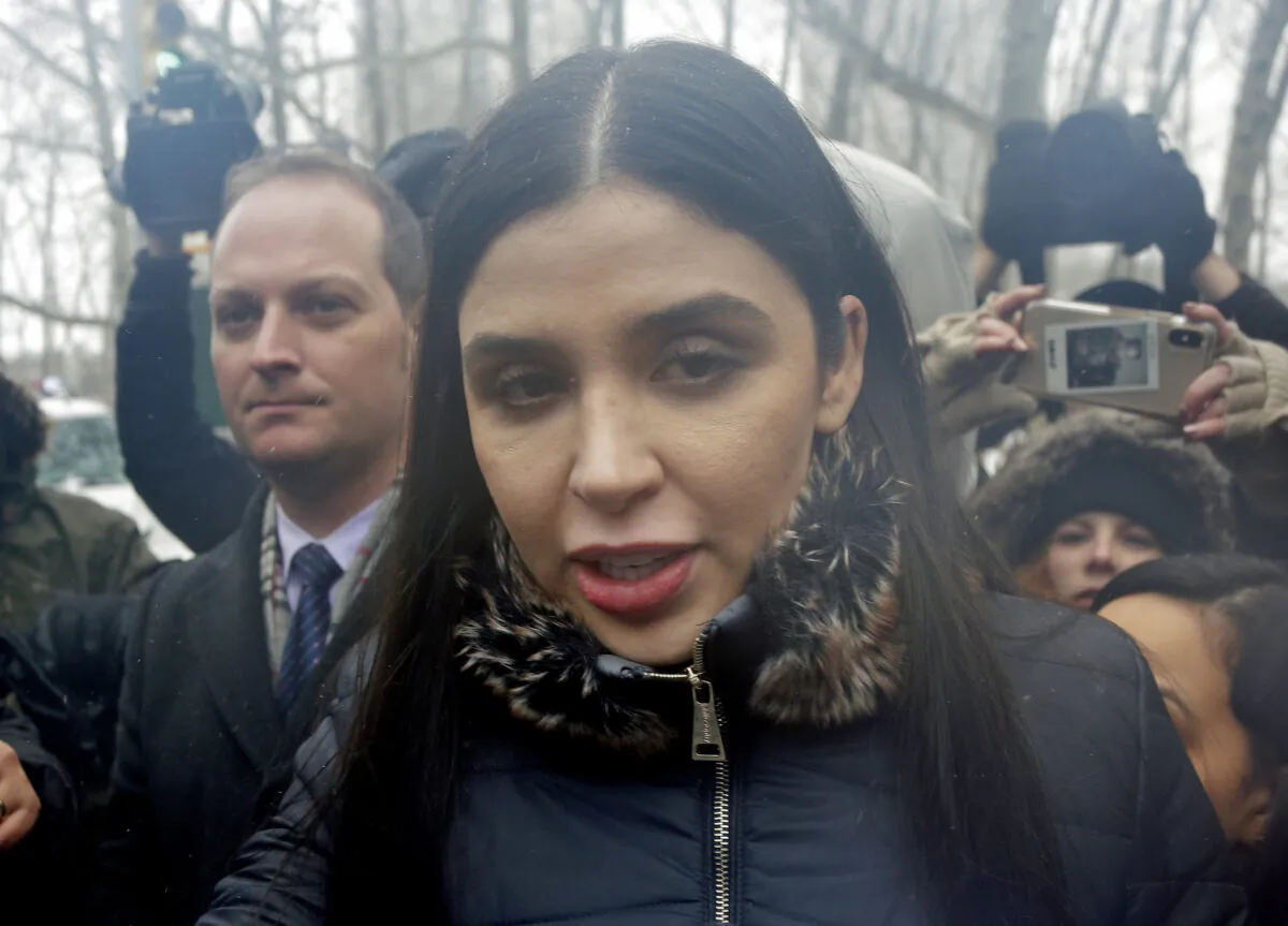 Emma Coronel Aispuro, wife of Joaquin "El Chapo" Guzman, leaves federal court in New York City, on Feb. 12, 2019. (Seth Wenig/AP Photo)