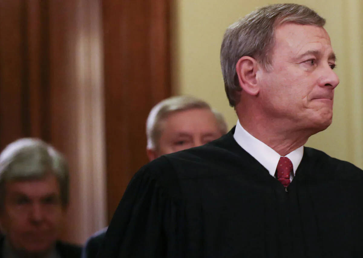 Supreme Court Chief Justice John Roberts on Capitol Hill in Washington on Feb. 5, 2020. (Mario Tama/Getty Images)