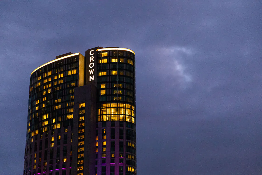 The Crown towers hotel and casino on March 21, 2020 in Melbourne, Australia. (Asanka Ratnayake/Getty Images)