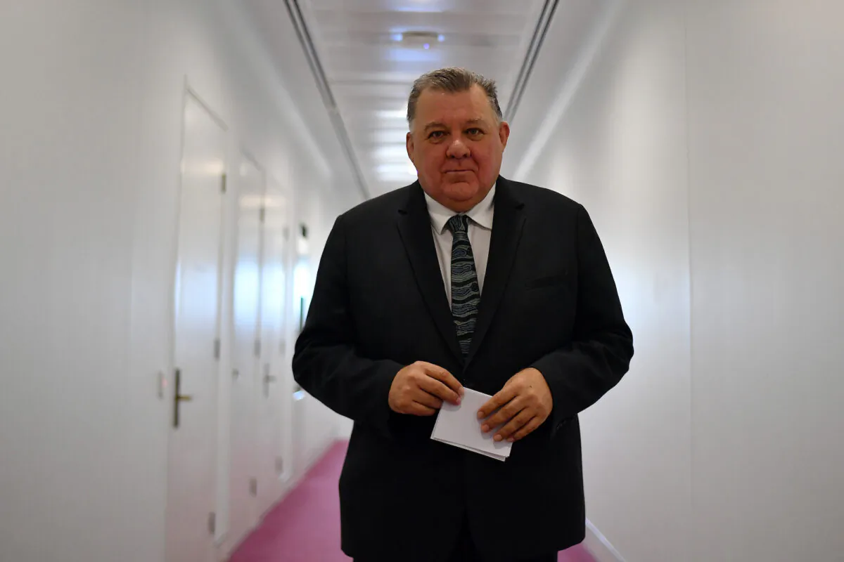 Member for Hughes Craig Kelly arrives in the Media Gallery at Parliament House in Canberra, Australia on Feb. 03, 2021 . (Sam Mooy/Getty Images)