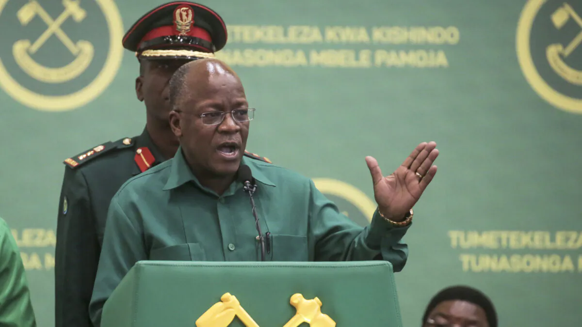 Tanzania's President John Magufuli speaks at the national congress of his ruling Chama cha Mapinduzi (CCM) party in Dodoma on July 11, 2020, Tanzania. (AP Photo, File)