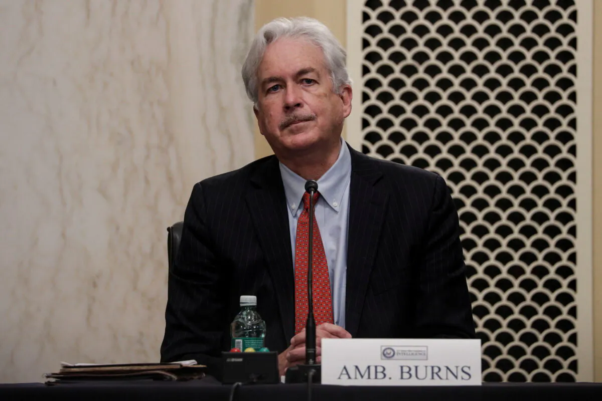 William Burns is seated to testify before a Senate Intelligence Committee hearing on his nomination to be director of the Central Intelligence Agency on Capitol Hill in Washington on Feb. 24, 2021. (Reuters/Tom Brenner/Pool)