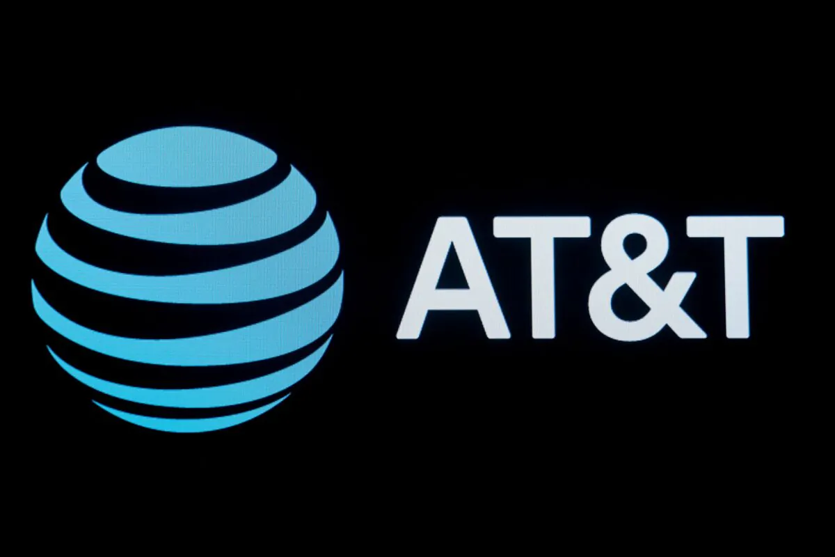 The company logo for AT&T is displayed on a screen on the floor at the New York Stock Exchange (NYSE) in New York, U.S. on September 18, 2019. (Brendan McDermid/Reuters)