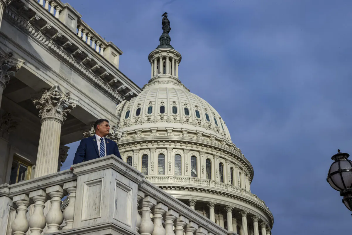 Rep. Andrew Clyde (R-Ga.) poses for a photo on the East Front of the Capitol in Washington on Jan. 4, 2021. (Tasos Katopodis/Getty Images)