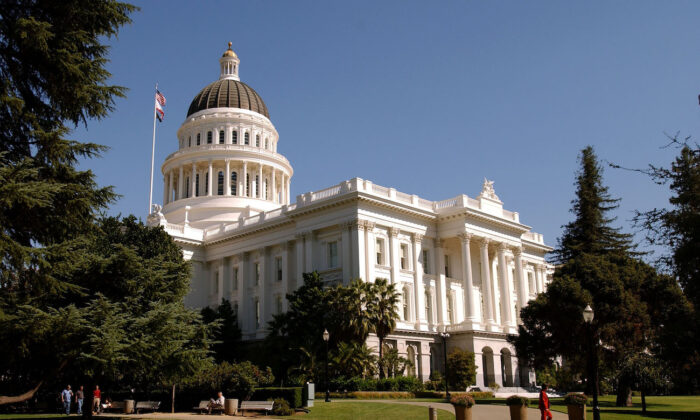 The California state Capitol building in downtown Sacramento, Calif., on Oct. 9, 2003. (David Paul Morris/Getty Images)