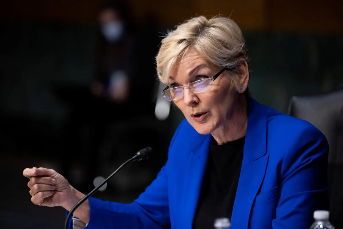 Former Michigan Gov Jennifer Granholm testifies before the Senate Energy and Natural Resources Committee during a hearing to examine her nomination to be secretary of Energy on Capitol Hill on Jan. 27, 2021. (Graeme Jennings/Pool via Reuters)