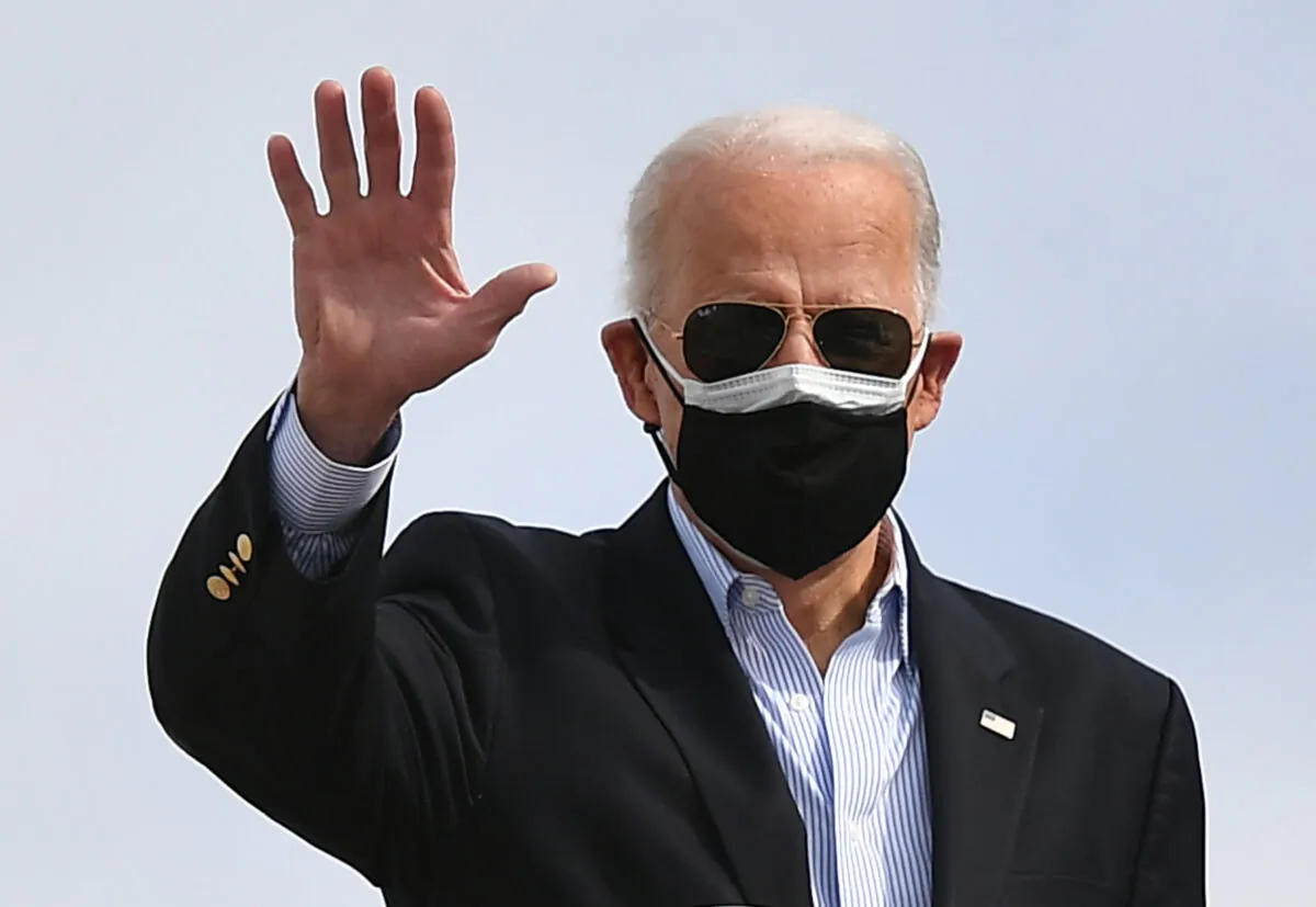 President Joe Biden boards Air Force One at Joint Base Andrews in Maryland on Feb. 26, 2021. (Mandel Ngan/AFP via Getty Images)