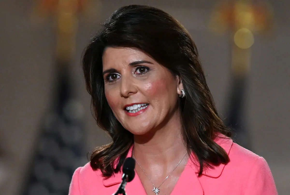 Former ambassador to the United Nations Nikki Haley speaks at the Republican convention in Washington on Aug. 24, 2020. (Olivier Douliery/AFP via Getty Images)