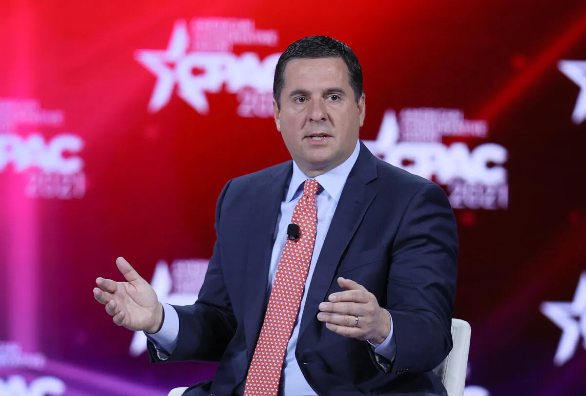 Rep. Devin Nunes (R-Calif.) addresses the Conservative Political Action Conference held in the Hyatt Regency in Orlando, Florida, on Feb. 27, 2021. (Joe Raedle/Getty Images)