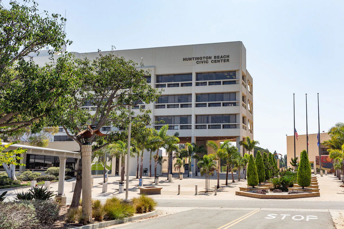 The Huntington Beach Civic Center in Huntington Beach, Calif., on Sept. 29, 2020. (John Fredricks/The Epoch Times)