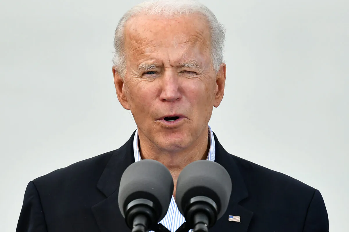 President Joe Biden speaks at NRG Stadium in Houston, Texas, on Feb. 26, 2021. (Mandel Ngan/AFP via Getty Images)