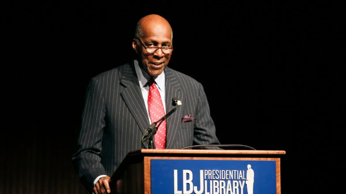 Civil rights activist Vernon Jordan speaks during the Civil Rights Summit in Austin, Texas, on April 9, 2014. (Jack Plunkett/AP Photo)