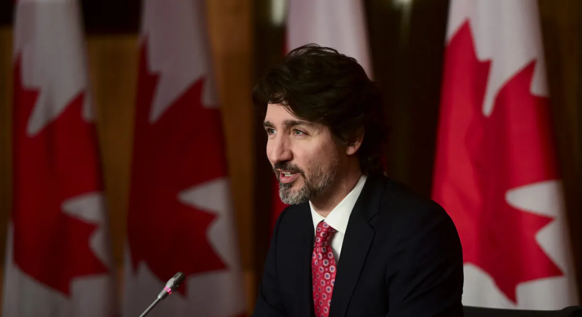 Prime Minister Justin Trudeau holds a press conference in Ottawa on Feb. 26, 2021. (Sean Kilpatrick/The Canadian Press)