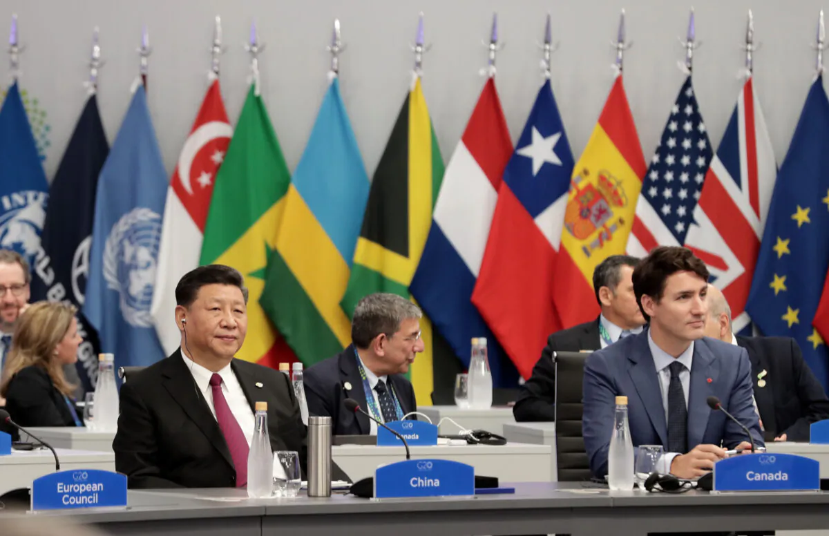 Chinese leader Xi Jinping and Prime Minister Justin Trudeau during the G20 summit in Buenos Aires, Argentina, on Nov. 30, 2018. (Alejandro Pagni/AFP via Getty Images)