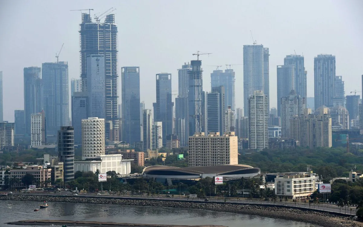 Mumbai's skyline is seen during the first day of a nationwide lockdown to prevent the spread of the Covid-19 coranavirus in India, on March 25, 2020. (Punit Paranjpe/AFP via Getty Images)