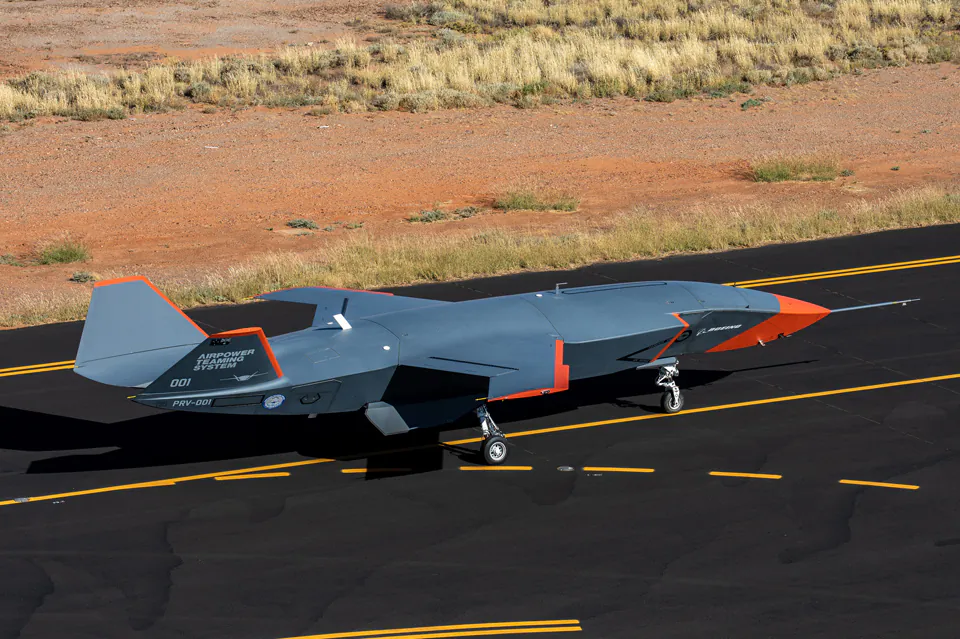 The Loyal Wingman aircraft on its maiden voyage. (Supplied by Boeing)
