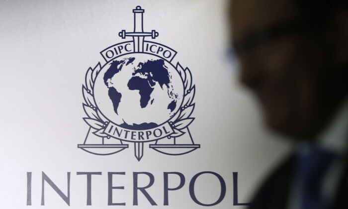 An Interpol logo shown at Interpol's Global Complex for Innovation in Singapore on Sept. 30, 2014. (Reuters/Edgar Su)