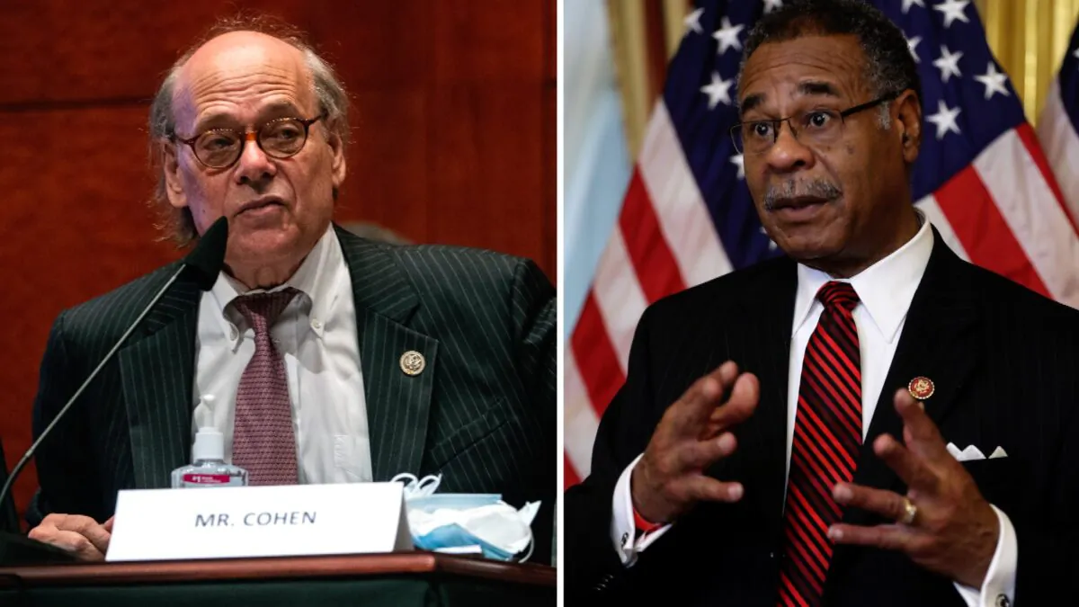 (L) U.S. Rep. Steve Cohen (D-Tenn.) speaks during a House Judiciary Committee hearing in Washington, on June 17, 2020. (Greg Nash-Pool/Getty Images); (R) Rep. Emanuel Cleaver (D-Mo.) makes brief remarks at the U.S. Capitol in Washington, on Feb. 11, 2020. (Chip Somodevilla/Getty Images)