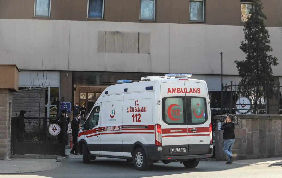 An ambulance in Ankara, Turkey, on Feb. 25, 2020. (Getty Images)