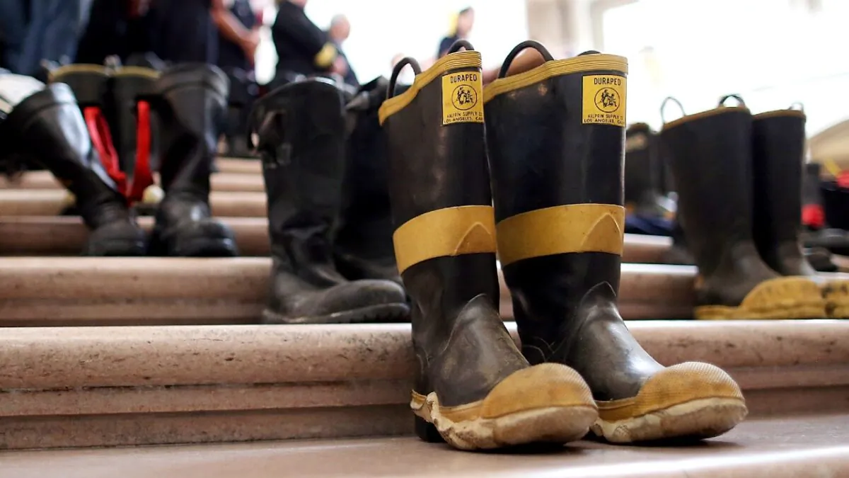 Firefighter boots in a file photo. (Justin Sullivan/Getty Images)