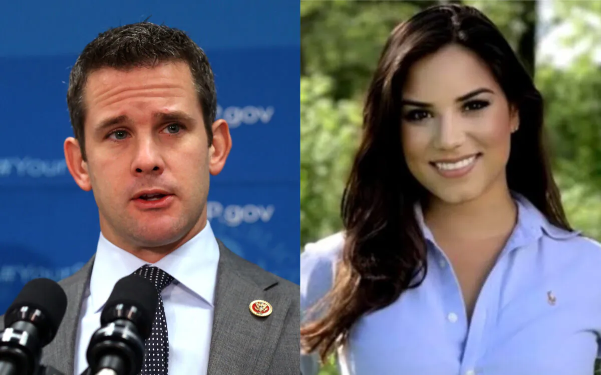Rep. Adam Kinzinger (R-Ill.), left, and Catalina Lauf. (Getty Images; Courtesy of Catalina Lauf's Campaign)
