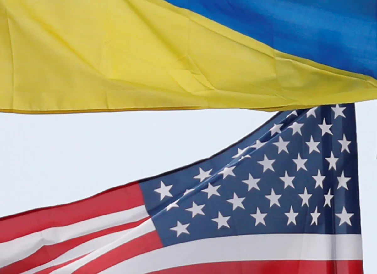 Ukrainian and U.S. state flags fly in central Kiev, Ukraine on Sept. 25, 2019. (Valentyn Ogirenko/Reuters)