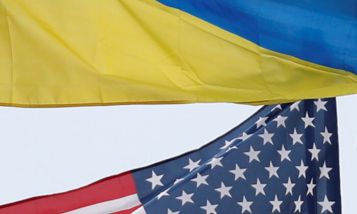 Ukrainian and U.S. state flags fly in central Kyiv, Ukraine, on Sept. 25, 2019. (Valentyn Ogirenko/Reuters)