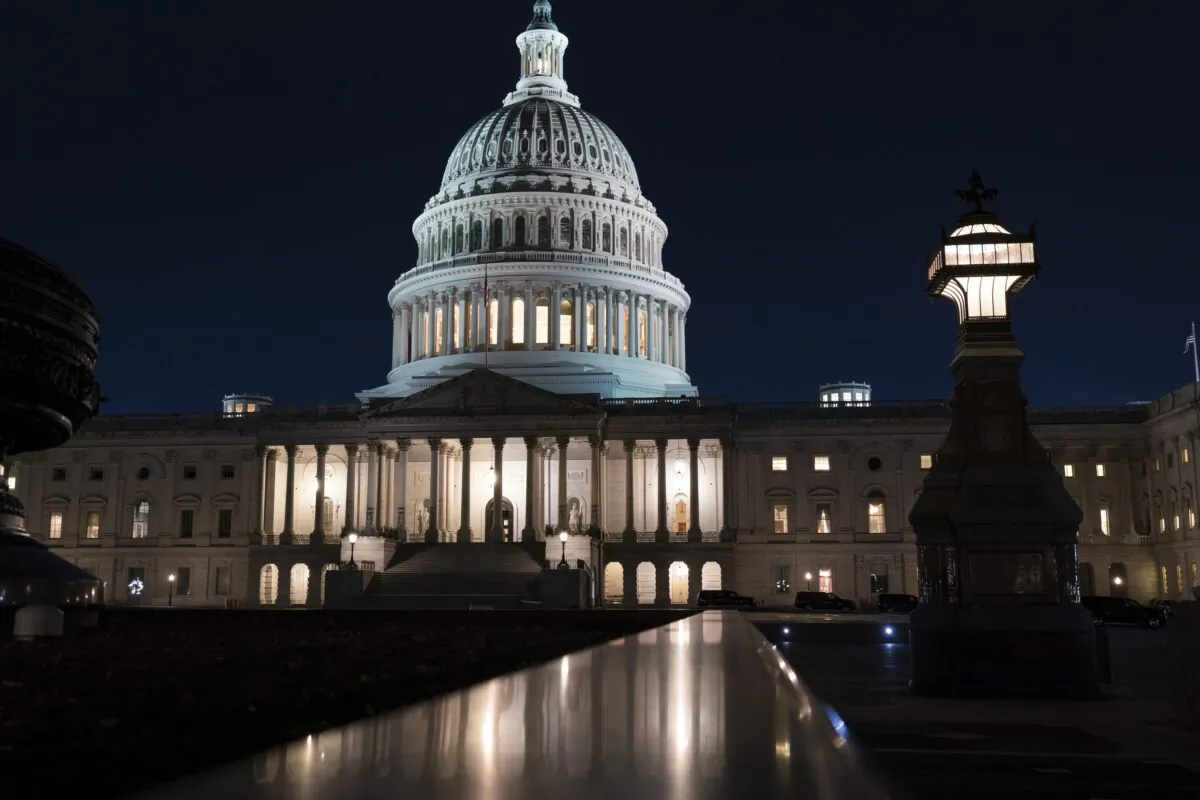 The U.S. Capitol at dusk in Washington on March 5, 2021. (J. Scott Applewhite/AP Photo)