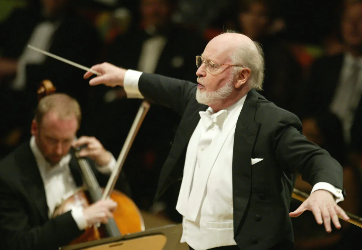 Composer John Williams at the Walt Disney Concert Hall opening gala, Oct. 25, 2003 in Los Angeles. (Carlo Allegri/Getty Images for LAPA)