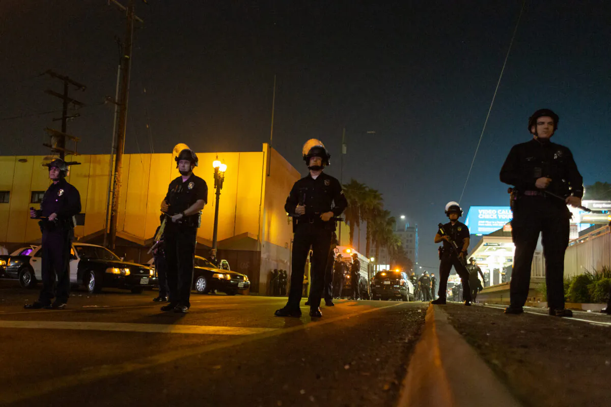Police officers are seen in Los Angeles, in a file photo. (John Fredricks/The Epoch Times)