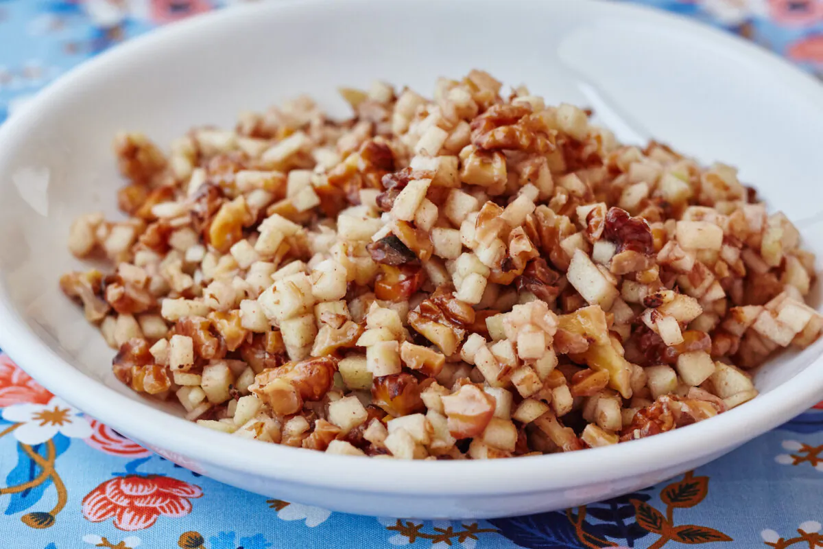 This charoset is sweet (but not too sweet), crunchy, and juicy. (Lauren Volo/TNS)