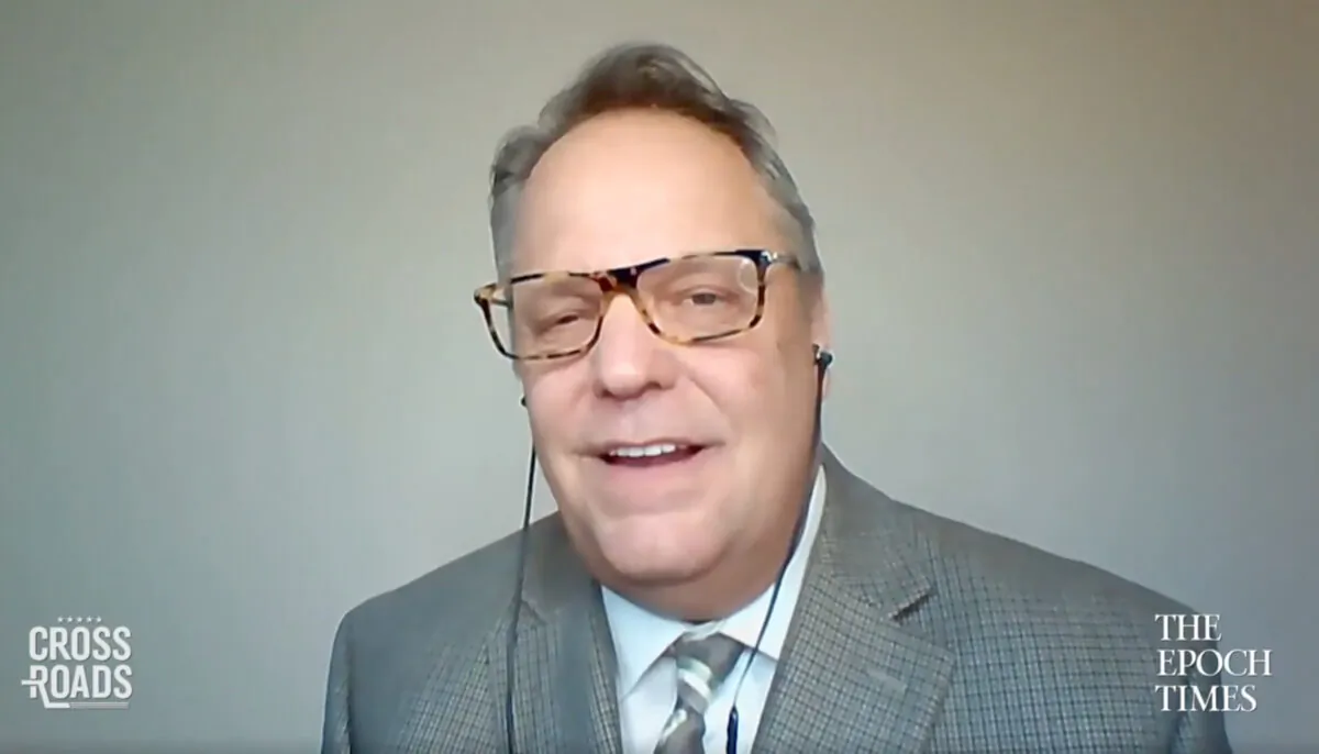 Randy Economy, senior advisor and official spokesman to RecallGavin2020, during an interview with The Epoch Times' "Crossroads." (Screenshot/The Epoch Times)