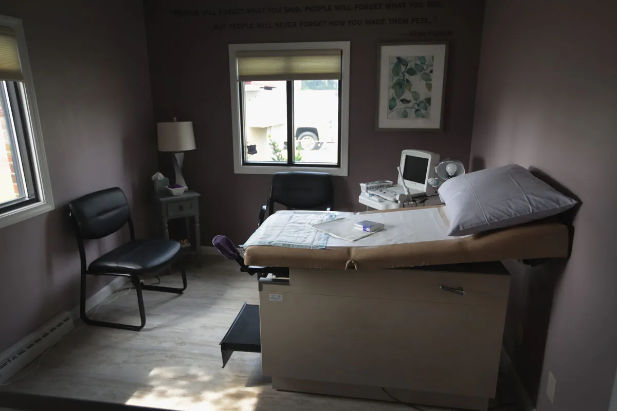 An ultrasound machine sits next to an exam table in an examination room at Whole Woman's Health of South Bend in South Bend, Ind., on June 19, 2019. (Scott Olson/Getty Images)