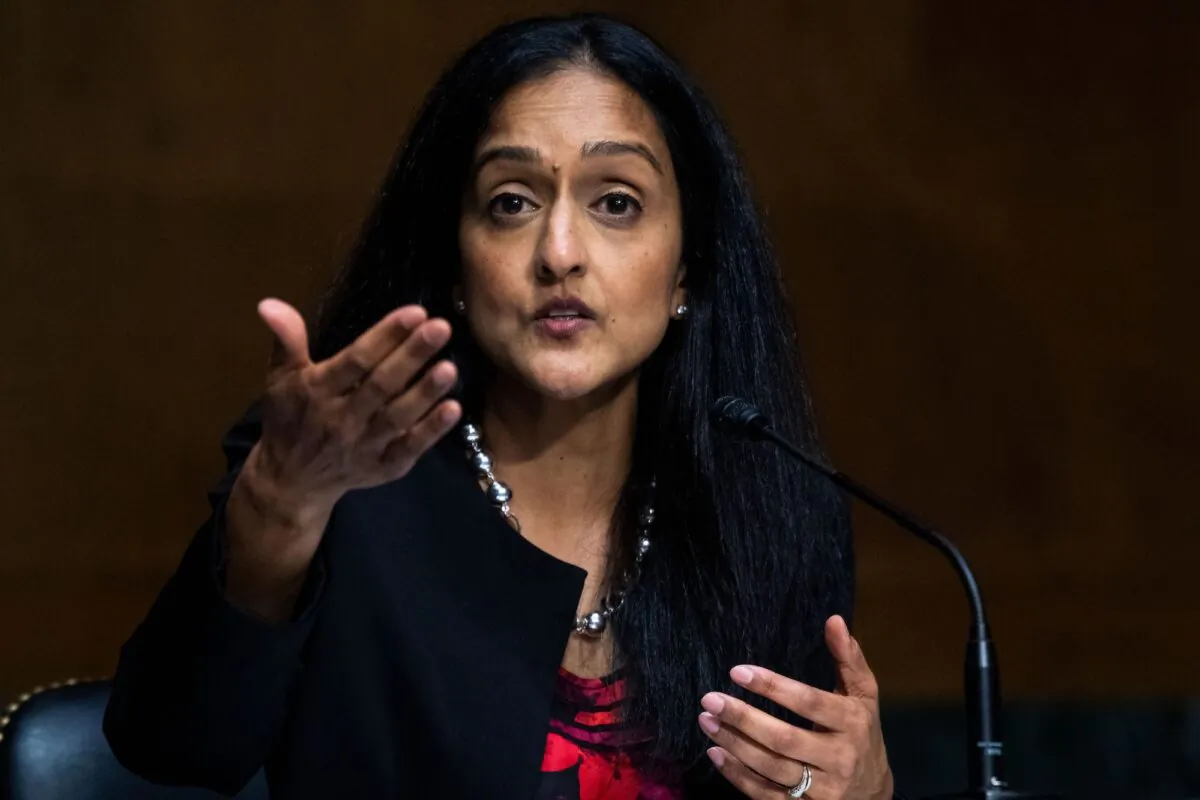 Vanita Gupta testifies during the Senate Judiciary Committee hearing titled "Police Use of Force and Community Relations," in Dirksen Senate Office Building in Washington on June 16, 2020. (Tom Williams/POOL/AFP via Getty Images)