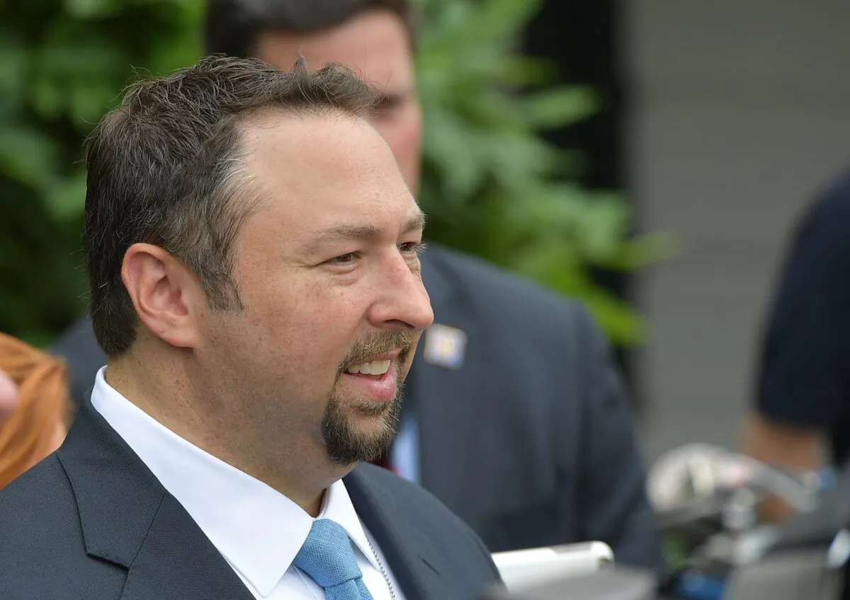 File photo: Jason Miller waits for the departure of President Donald Trump on Marine One from the South Lawn of the White House on June 17, 2017. (Mandel Ngan/AFP via Getty Images)