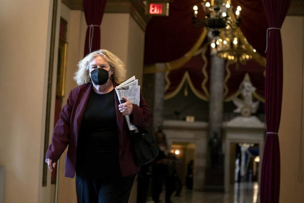 Rep. Zoe Lofgren (D-Calif.) walks on Capitol Hill in Washington on Jan. 13, 2021. (Stefani Reynolds/Getty Images)
