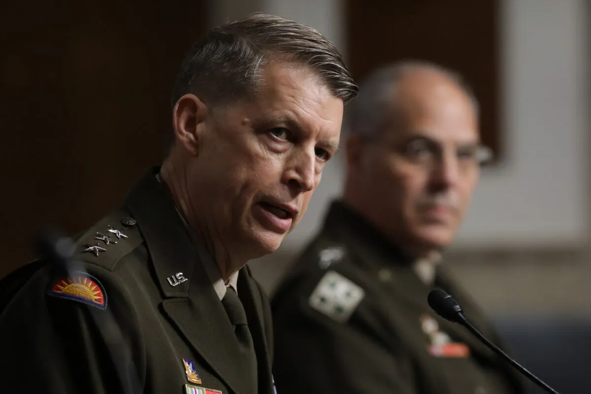 Gen. Daniel Hokanson speaks to members of Congress during a hearing in Washington on June 18, 2020. (Chip Somodevilla/Pool/AFP via Getty Images)