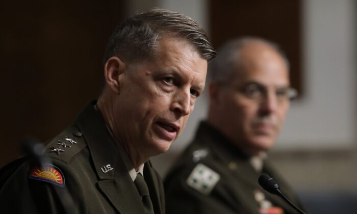 Gen. Daniel Hokanson speaks to members of Congress during a hearing in Washington on June 18, 2020. (Chip Somodevilla/Pool/AFP via Getty Images)