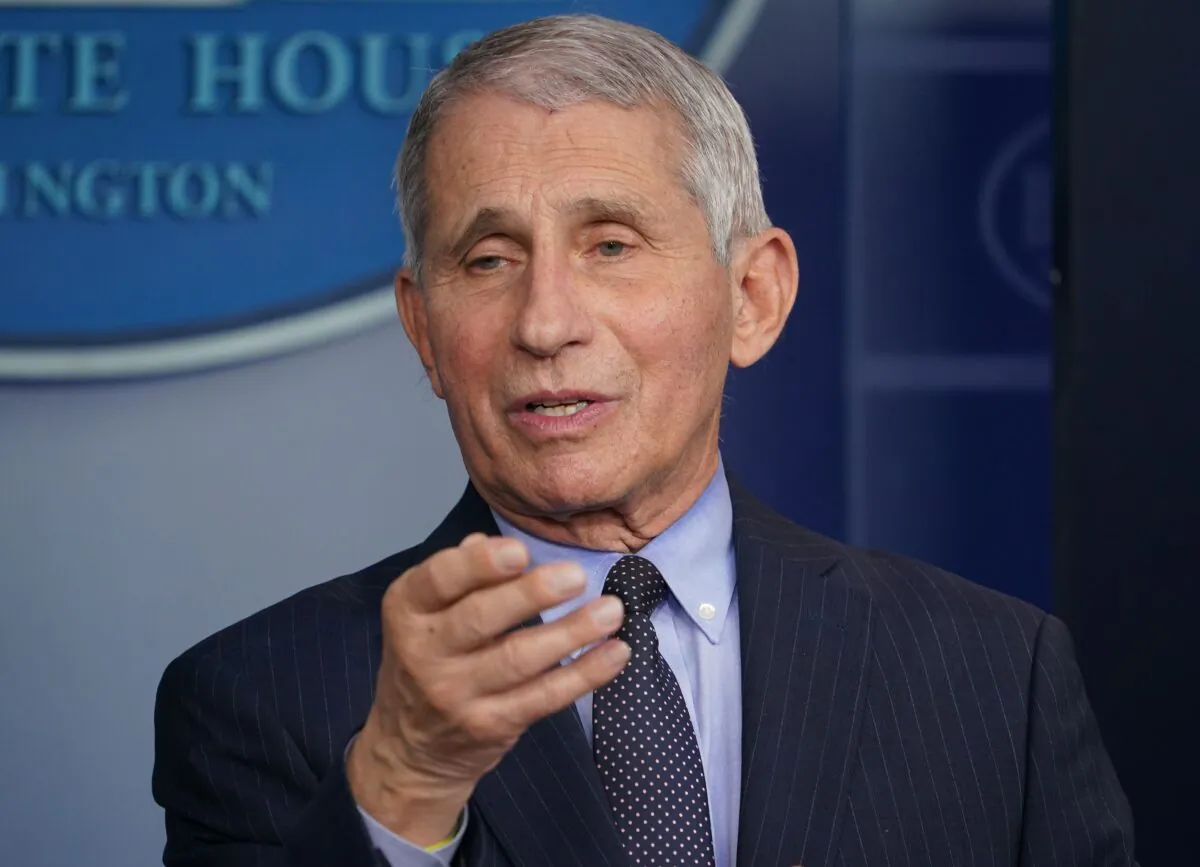 Director of the National Institute of Allergy and Infectious Diseases Anthony Fauci speaks during the daily briefing in the Brady Briefing Room of the White House on Jan. 21, 2021. (Mandel Ngan/AFP via Getty Images)