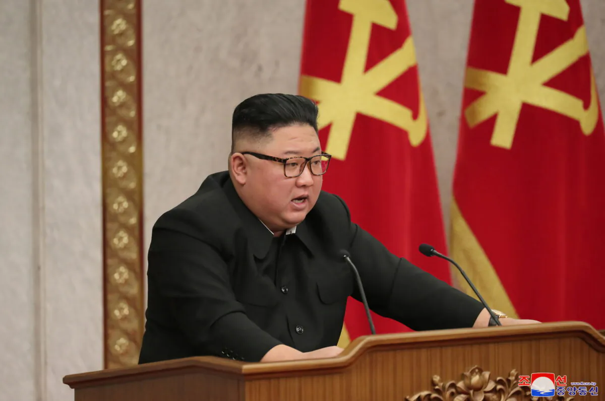North Korean leader Kim Jong-un attends a plenary meeting of the Workers' Party central committee in Pyongyang, North Korea, in this photo supplied by Korea Central News Agency (KCNA) on Feb. 10, 2021. (KCNA via Reuters)