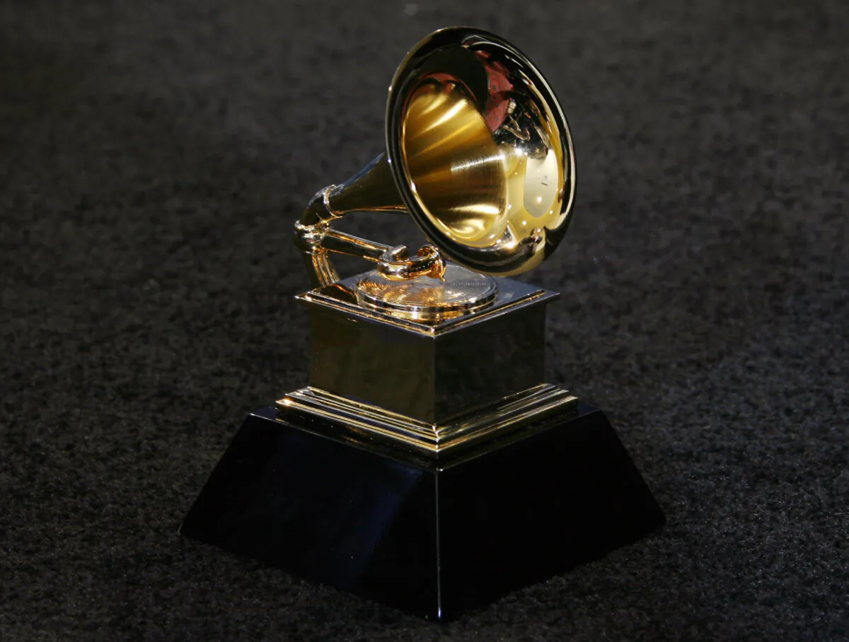 The trophy of the Grammy Awards in Los Angeles on Feb. 11, 2007. (Gabriel Bouys via Getty Images)